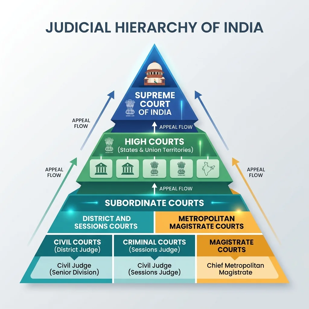 Judicial Hierarchy of India Pyramid