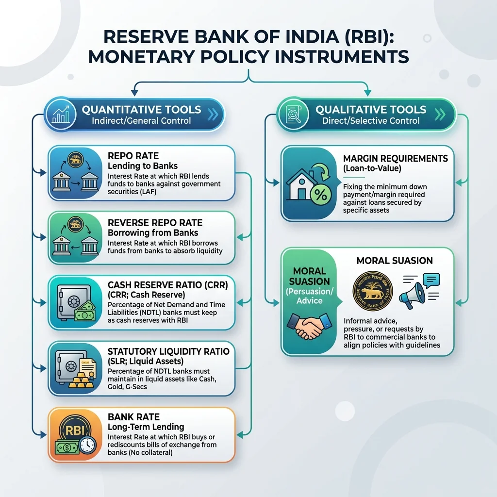 RBI Monetary Policy Instruments Flowchart