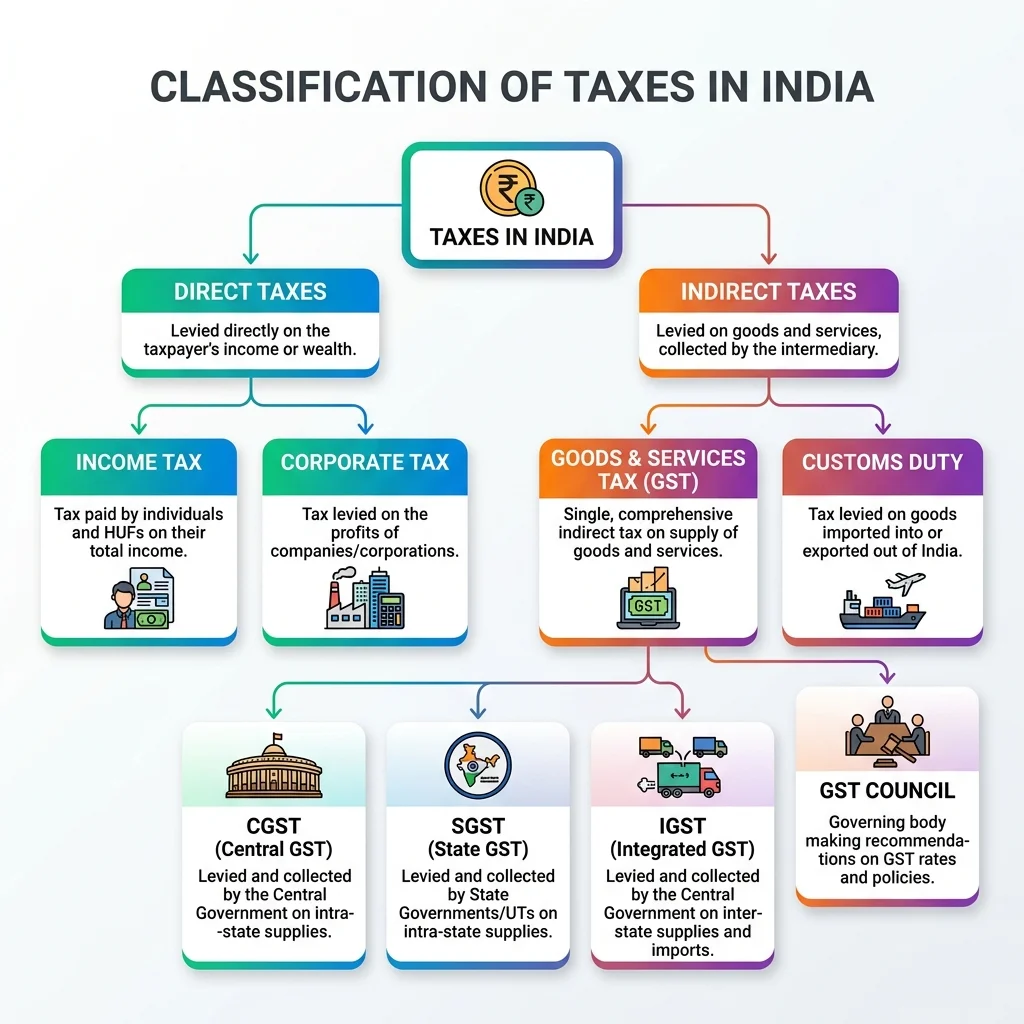 Direct and Indirect Taxation Flowchart
